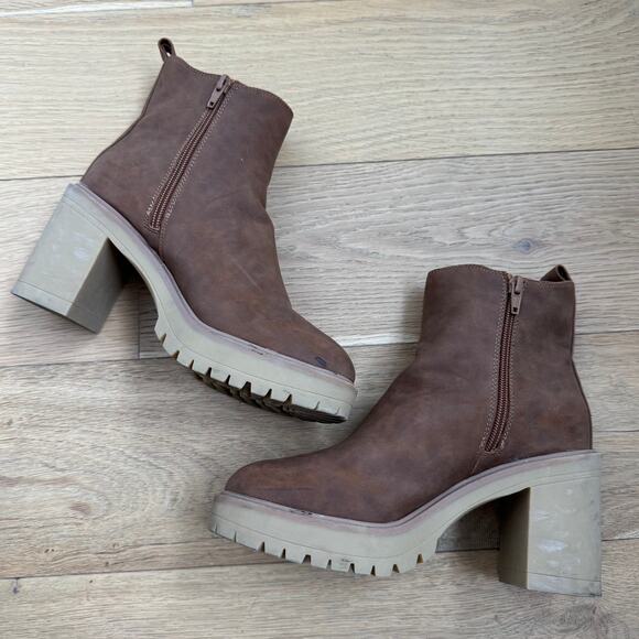 Dolce Vita Jade Chelsea Platform Boot Size 7.5 Camel Brown - Picture 9 of 11